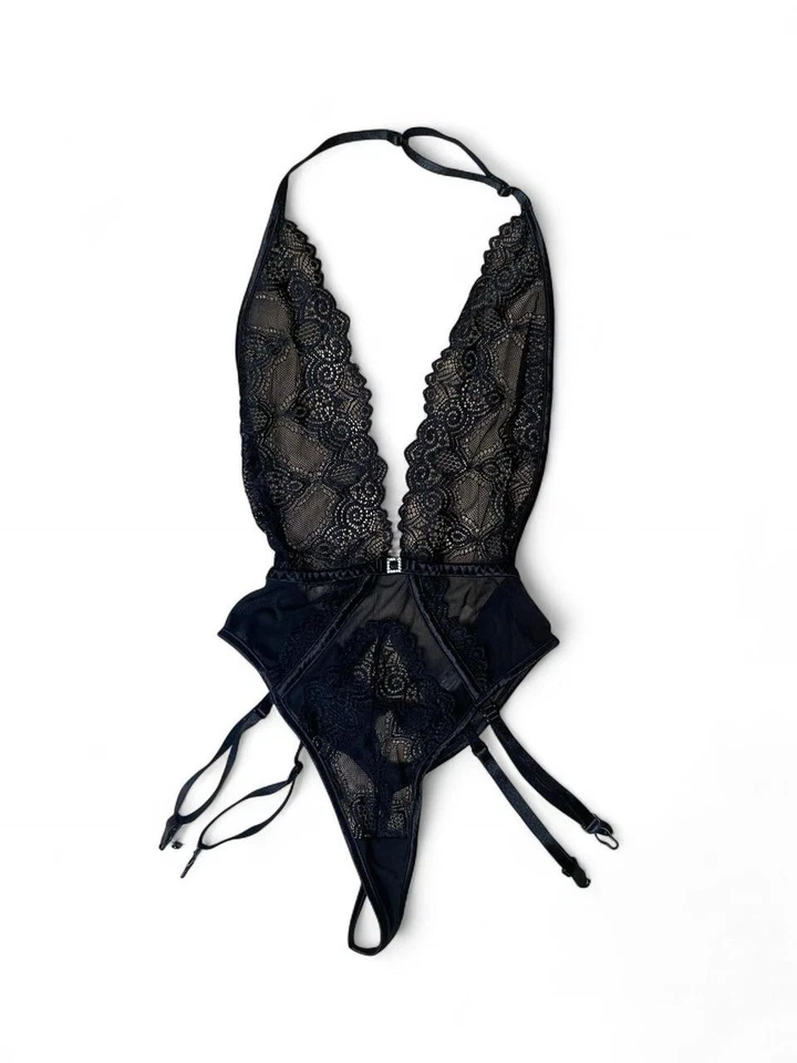 Body vintage de encaje negro Shirley of Hollywood Foto 2 de 4