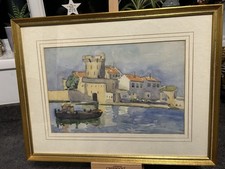 Lovely Original Watercolour Of Soccoa Fort France. 