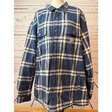 Carhartt Shirt Jacket 3XL Mens Shacket Plaid Sherpa Lined Flannel TJ4452-M 3X