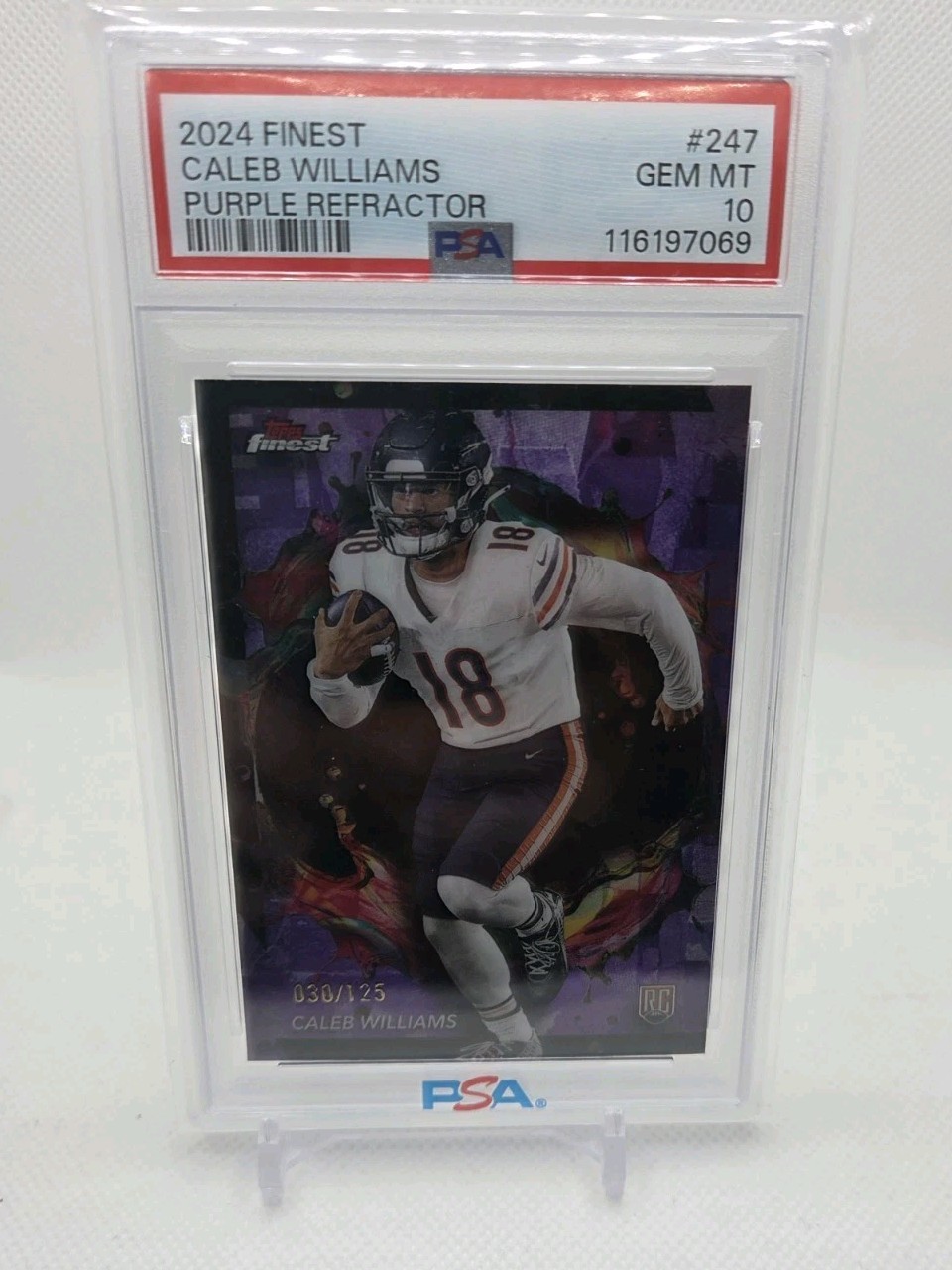 Caleb Williams Topps Finest #247 Purple Refractor