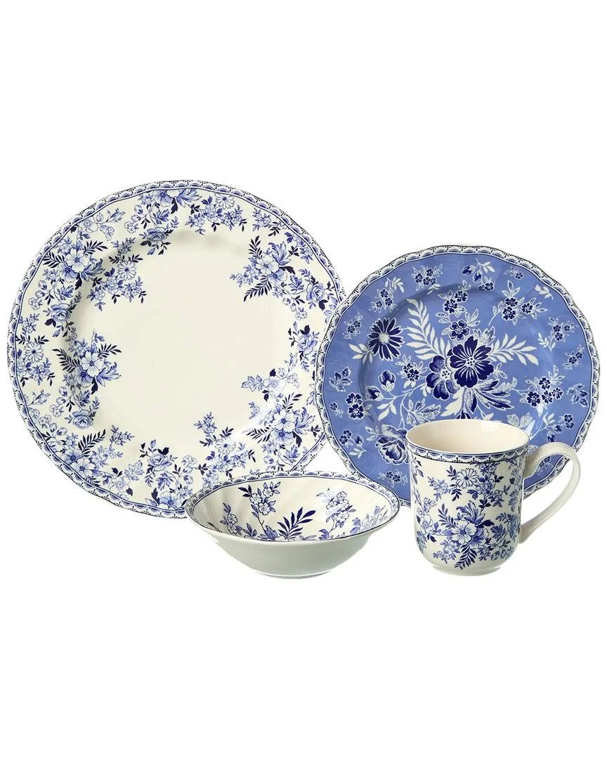 NEW - Johnson Brothers DEVON COTTAGE Blue & White 4-Pc DINNERWARE