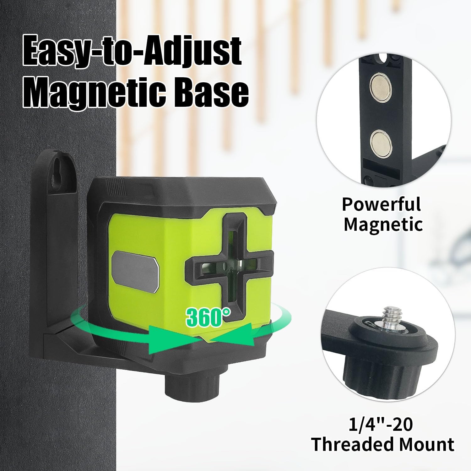 Cross Line Laser Level with Tripod, 100Ft Self-Leveling Green Cross Line Laser L