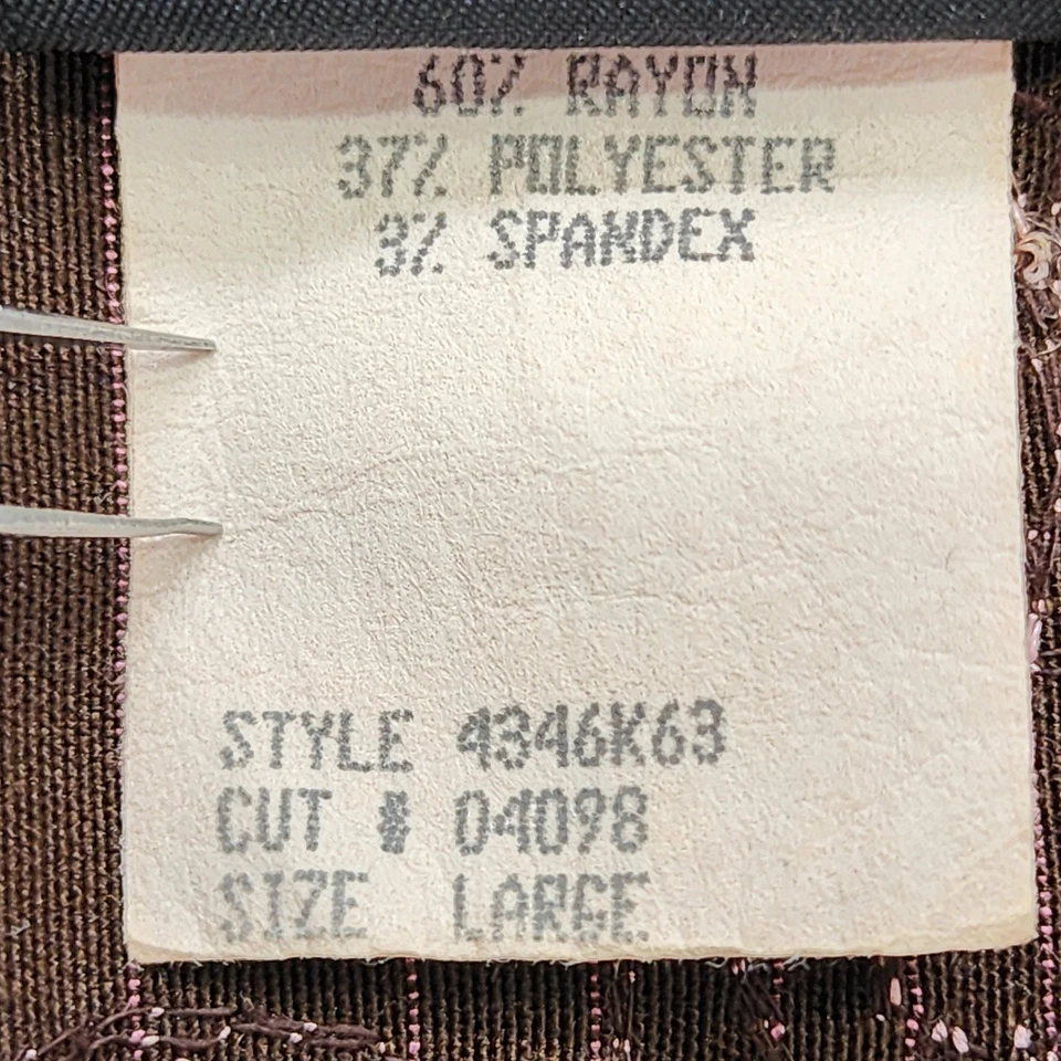 Falda De Colección Años 90 JKLA California Para Mujer L Marrón Rosa Rayas Floral Bordada Foto 4 de 4