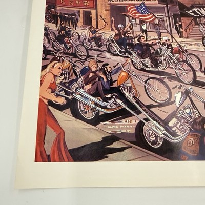 STOPPING CHICAGO PEACE DEMONSTRATORS Ed Roth Vintage Biker Poster