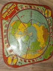 Vintage Wolverine "Aeroplane Race" Tin Litho  Round the World Fliers Game Board