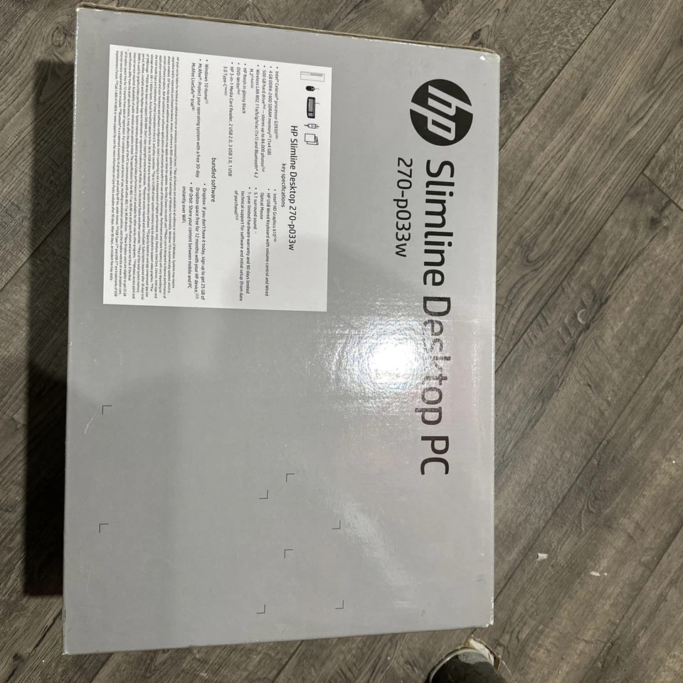 hp 270-P033W SLIM DESKTOP (4gb DDR4 500Gb DVD Writer WiFi BT Win10) BrandNew - Image 4 of 4