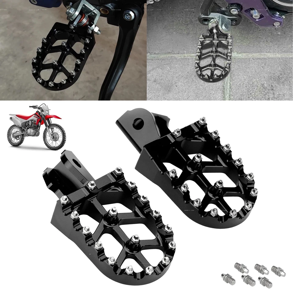 estriberas negras para motocicleta CNC para Honda CRF150F CRF230F 2003-2019 Foto 2 de 4