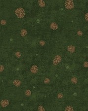 "Bigfoot Country" Pinecone Toss Fabric 100 Cott 1yd BTY Fast Ship