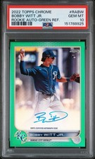2022 Topps Chrome Bobby Witt Jr. Green Refractor Rookie Auto  /99 PSA 10 #RABW