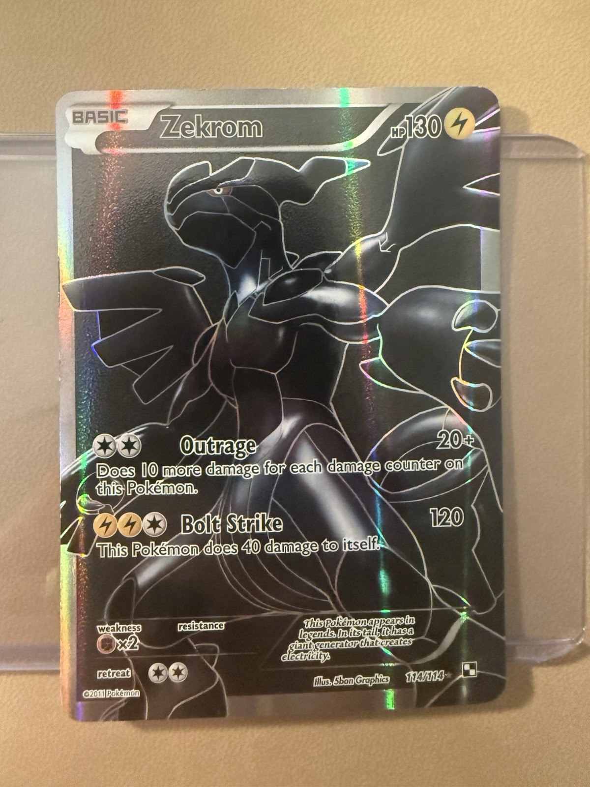 Zekrom 114/114 Black & White Base Full Art Holo Ultra Rare Pokemon Card LP/nm