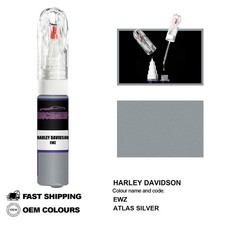PER HARLEY DAVIDSON ATLAS SILVER EWZ Ritocco Penna Vernice Pennello Fix Kit...