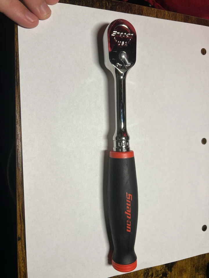 Herramientas Snap-on NUEVO 3/8" Drive ROJO agarre suave mango estándar trinquete FH80 Foto 2 de 4