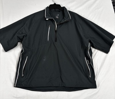 Zero Restriction Gore-Tex Golf Pullover Jacket Mens Large Green Short Sleeve