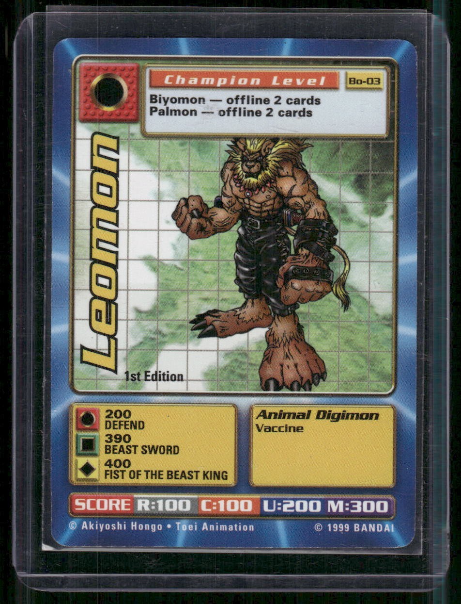 Leomon 1999 Digimon Card Digi-Battle Series English BO-03