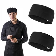 2Pcs Unisex Chef Hats Adjustable Kitchen Caps for Cooking  Food Service Black