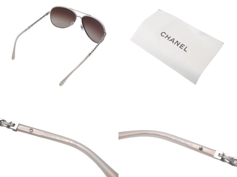 CHANEL Sunglasses 4219-Q c.124/S5 Coco Mark Chain Leather Accessories e433 image 9