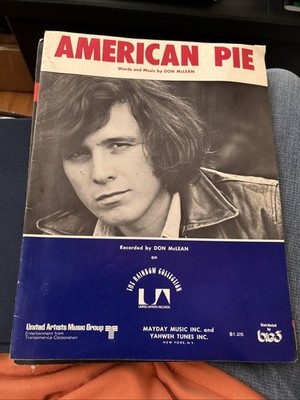 AMERICAN PIE Don McLean 1972 Vintage Sheet Music Mayday Yahweh Tunes 979-8