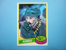 1980/81 O-PEE-CHEE HOCKEY CARD #196 DAVE LEWIS EX/NM MK AUTO AUTOGRAPH OPC