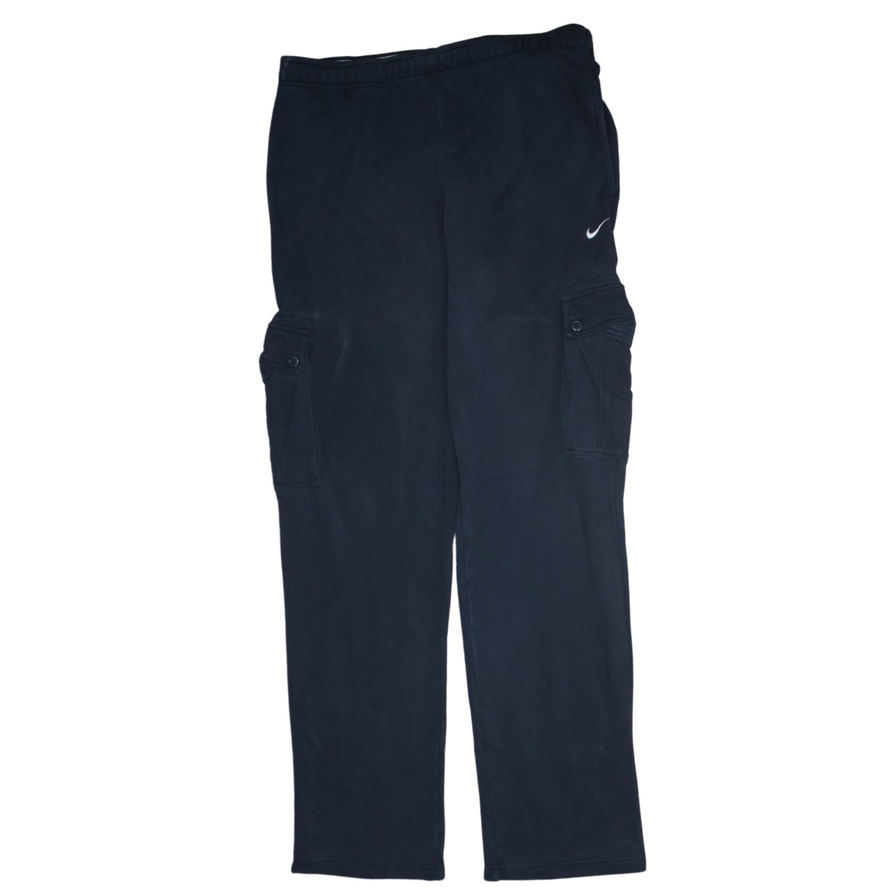 Nike Mens Cargo Trousers Black Nylon Lightweight Elastic Waist Logo Pockets M
