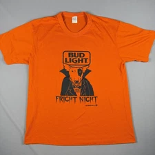 Vintage Bud Light Fright Night Shirt Mens XL Spuds MacKenzie Beer Halloween 80s