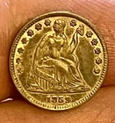 1859 Seated Liberty Half dime , AU ,  scarce