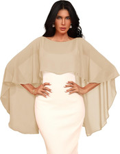 Chiffon Sheer Shawl Wraps Women'S Girls Shrug for Evening Dress Wedding Cape