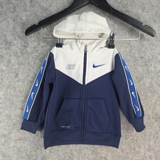 Nike Jacket Kids Boys Girls Unisex 18 Months Full Zip Hood Dri Fit Blue 14022