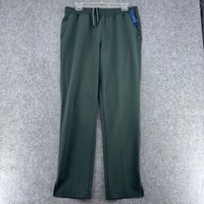 Jaanuu Mens Scrub Pants Dark Green Elastic Waist Drawstring Pockets Medium NEW