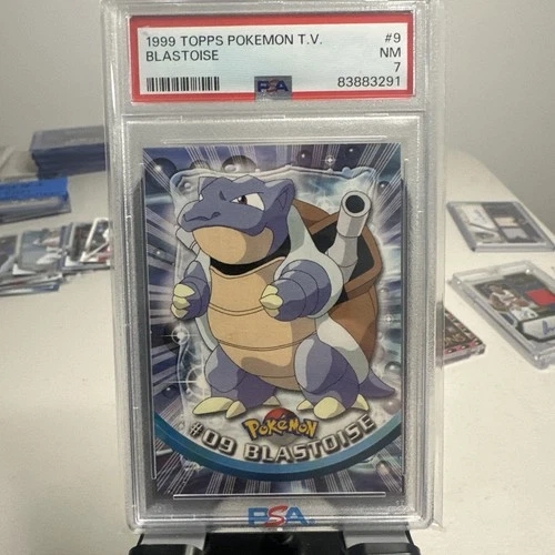 1999 TOPPS POKEMON TV #9 BLASTOISE PSA 7