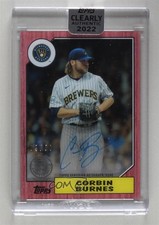 2022 Clearly Authentic 1987 Topps Baseball Red /50 Corbin Burnes Auto 0nr3