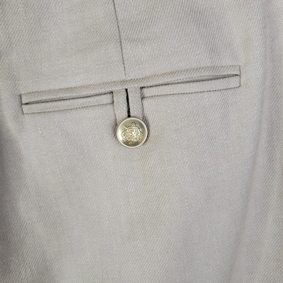 J Crew Heritage Chino Shorts Linen Old Money Gold Button Size 0 Beige Preppy - Image 4 of 4