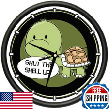 SignMission Turtle Wall Clock Shell Florida Sea Turtle Beach Reptile Zoo Aquariu