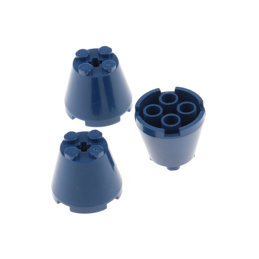 3X Lego Cone Brick 3X3X2 Dark Blue Axis Hole Star Wars 6475327 6233