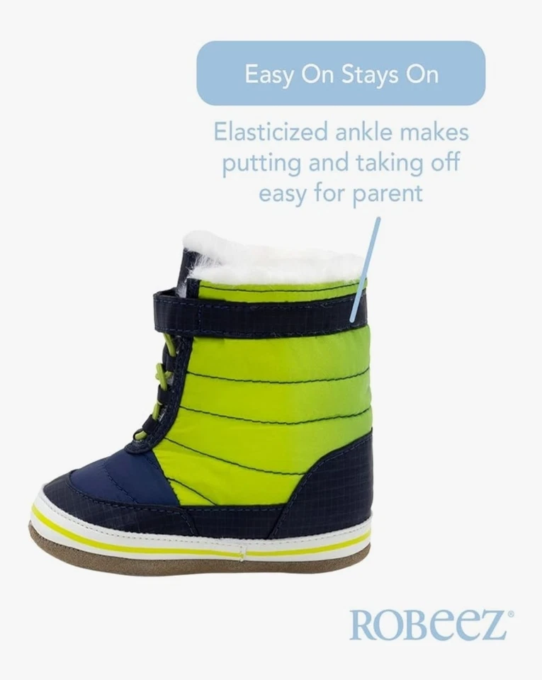 NEW ROBEEZ 'ASPEN' FAUX-FUR LINED BOOTS 0/3, 3/6, 6/9 & 9/12 MONTHS - Image 4 of 4