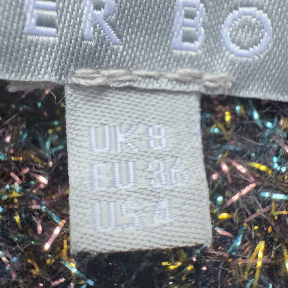 Oliver Bonas Rainbow Sparkle Black Knitted Cardigan Size UK 8 Party Cocktail - Image 4 of 4