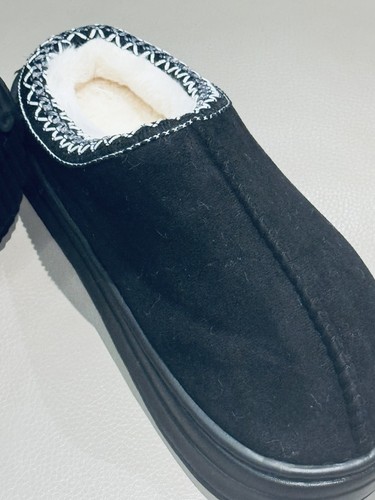 Black Light Weight Slipper New Platform Sole Warm Faux Fur Size 5 UK UGG Dupe - Picture 10 of 15