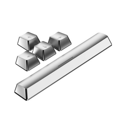 Silver Accent Key Cap Pack Arrow Keys and Spacebar Replacement Accessories NEW