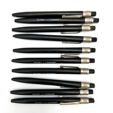 Lot of 10 SKILCRAFT U.S. GOVERNMENT Mechanical Wax Pencils BLACK