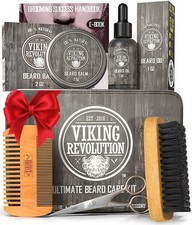 Viking Revolution - Ultimate Beard Kit - Beard Grooming Kit with Beard Brush,...