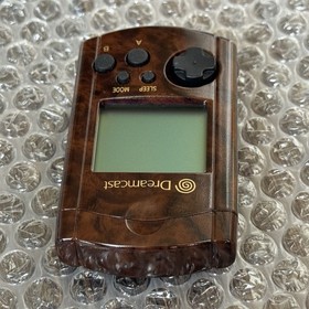 Sega Dreamcast Wood Grain VMU Visual Memory Unit + Cap HKT-7000 JPN | US SELLER