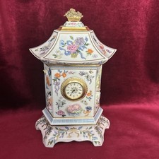 Franklin Mint, Mantle Clock,Of ONE HUNDRED FLOWERS by Artist Dawen Wang Untested