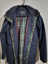 Pendleton Outdoor Jacket Navy , full Zip Snap , Green Plaid Lining size Large