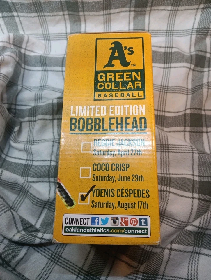 2013 YOENIS CESPEDES OAKLAND ATHLETICS SCREW ON BLACK BAT BOBBLEHEAD A'S SGA LE - Image 4 of 4