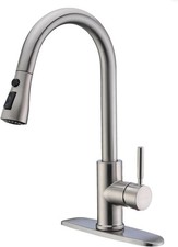 Single Handle High Arc Brushed Nickel Pull Out Kitchen Faucet,Single Level St...