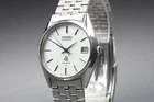Vintage 1980[Near MINT] SEIKO 7122-7020 Silver Date Quartz Mens Watch From JAPAN