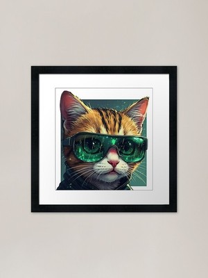 Matrix the cat Framed Art Print Framed Wall Art Poster Canvas Print Picture