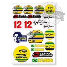 Ayrton Senna F1 Formula One A4 Printed Vinyl Decal Sticker High Quality Kit