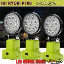 1-4pc 27W  LED Work Light for Ryobi 18Volt ONE Li-ion NiMh Batteries P108 P103