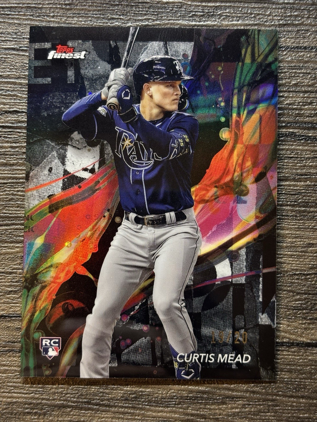 Curtis Mead 2024 Topps Finest RC Black Refractor /20 TB Rays #78 SSP