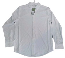 Goodfellow  Co Men's White Performance Pique Button Down Long Sleeve Sz Sm NWT